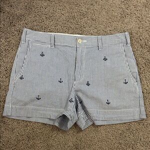 Polo Ralph Lauren Nautical Stripe Anchor Embroidered Women's Shorts Blue size 6